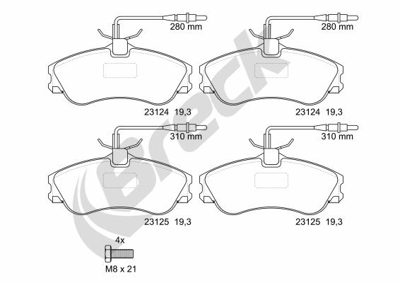 Set placute frana,frana disc 23124 00 701 10 BRECK